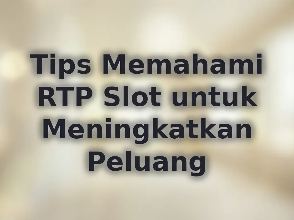 Tips Memahami RTP Slot untuk Meningkatkan Peluang